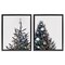 Stupell Industries Disco Ball Christmas Tree 2 pc Framed Floater Canvas Wall Art Set Design by Victoria Barnes